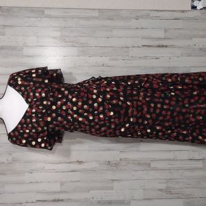 Lane Bryant Black, Red & Gold Maxi Dress